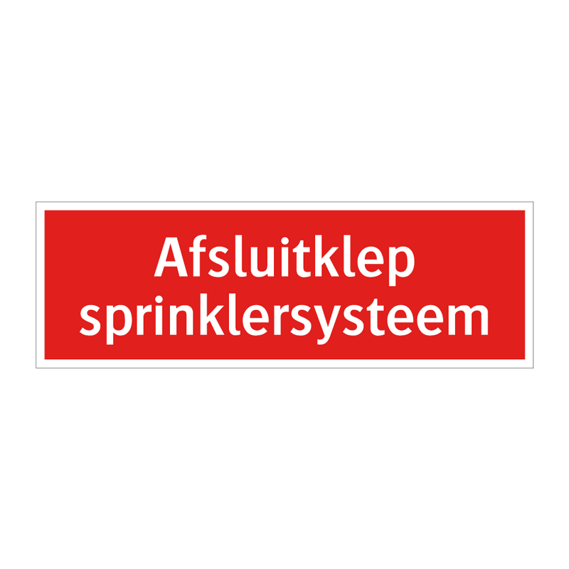 Afsluitklep sprinklersysteem