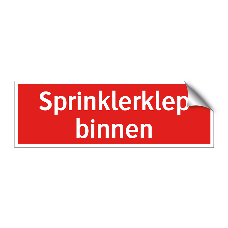 Sprinklerklep binnen