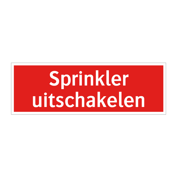 Sprinkler uitschakelen