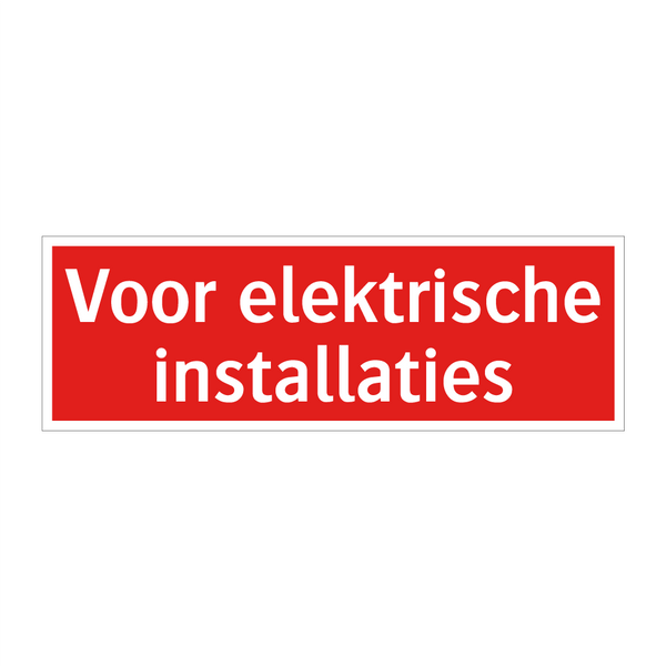 Voor elektrische installaties