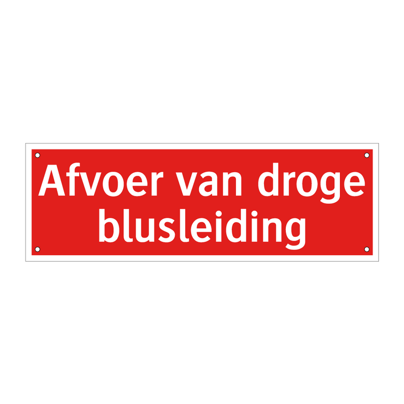 Afvoer van droge blusleiding