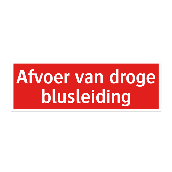 Afvoer van droge blusleiding