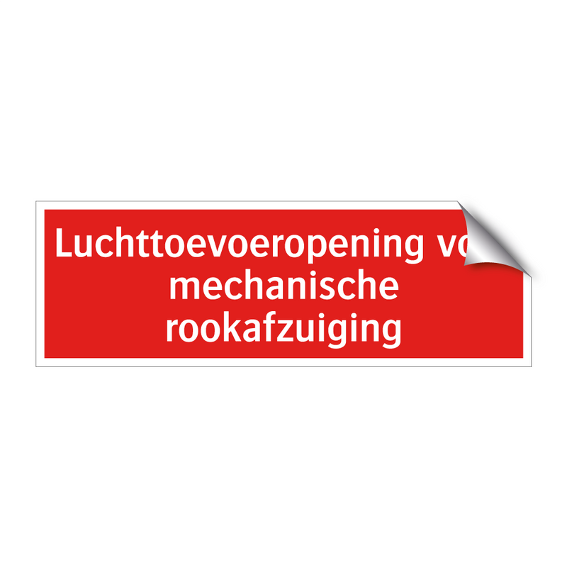 Luchttoevoeropening voor mechanische rookafzuiging