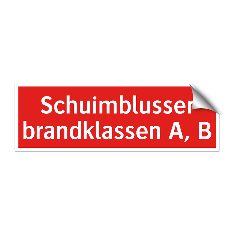 Schuimblusser brandklassen A, B