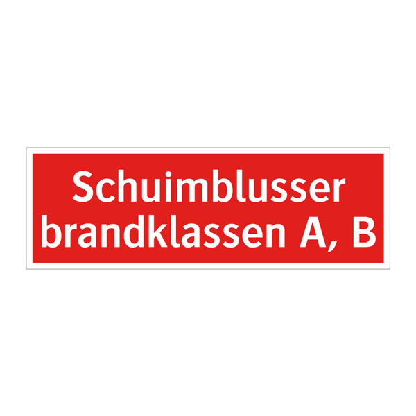 Schuimblusser brandklassen A, B