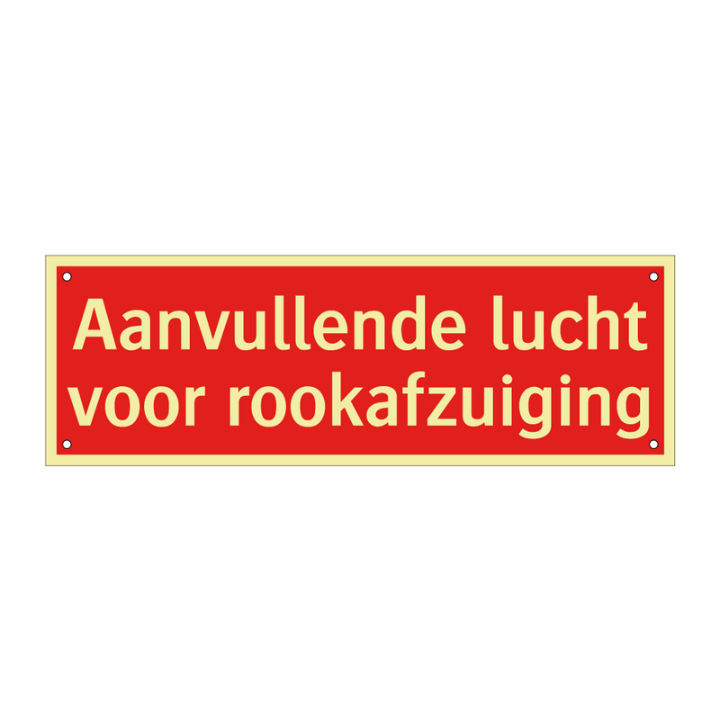 Aanvullende lucht voor rookafzuiging