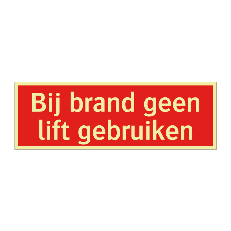 Bij brand geen lift gebruiken