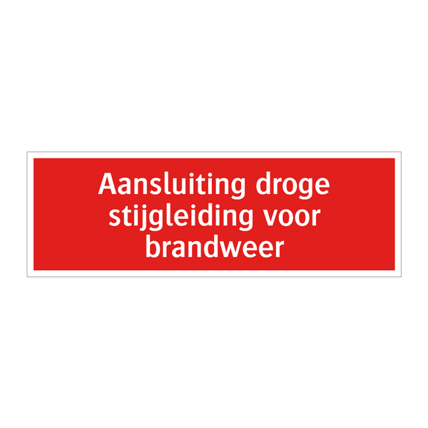 Aansluiting droge stijgleiding voor brandweer