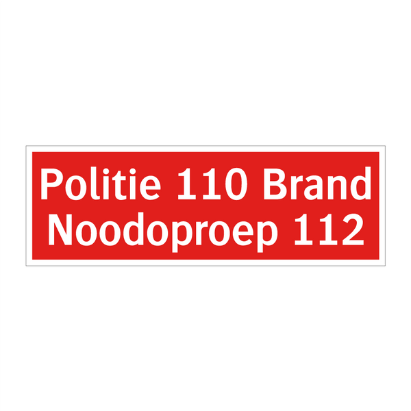 Politie 110 Brand Noodoproep 112