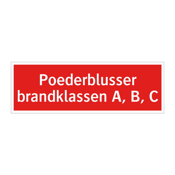 Poederblusser brandklassen A, B, C