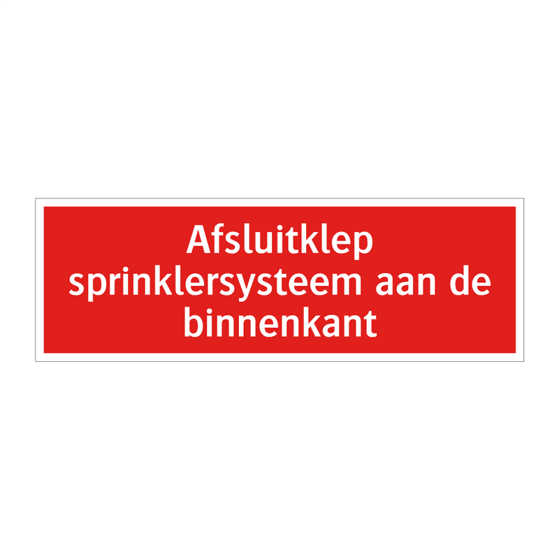 Afsluitklep sprinklersysteem aan de binnenkant