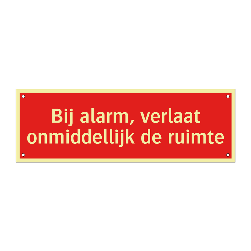 Bij alarm, verlaat onmiddellijk de ruimte