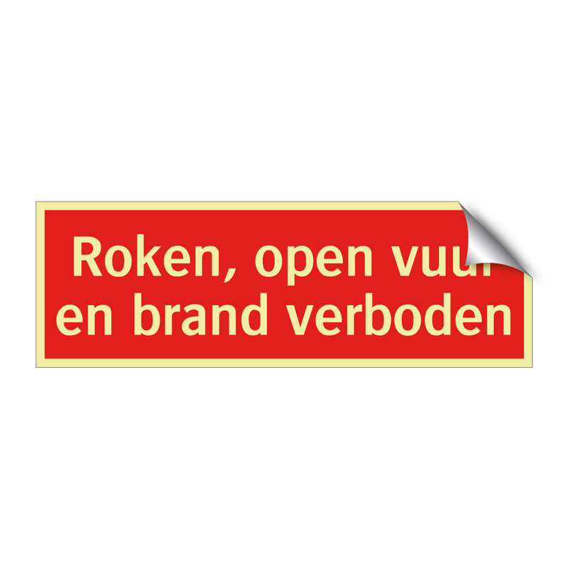 Roken, open vuur en brand verboden