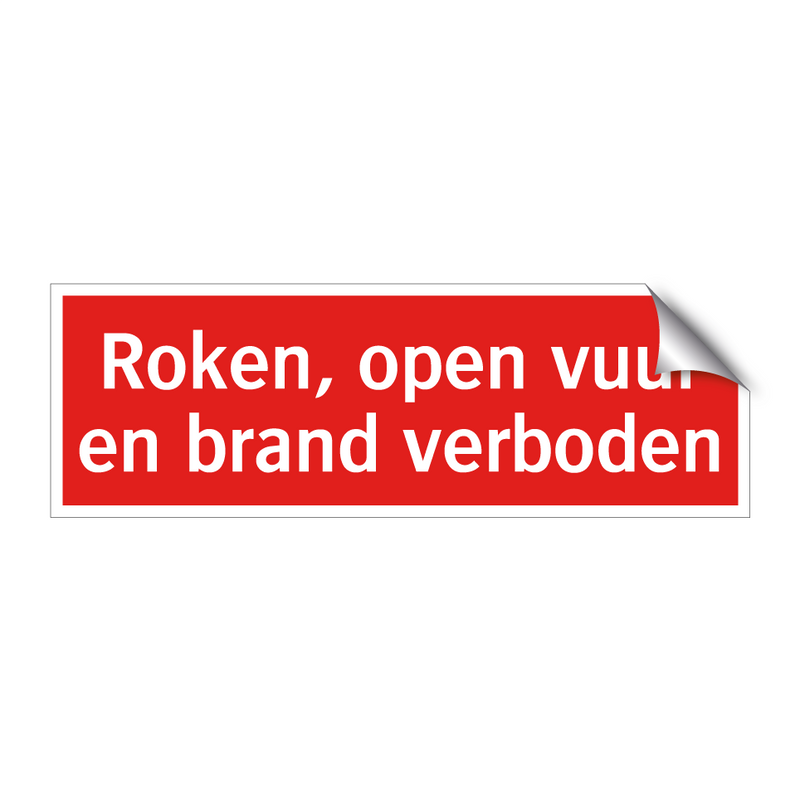 Roken, open vuur en brand verboden