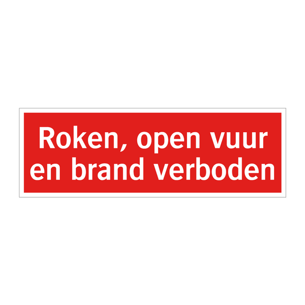 Roken, open vuur en brand verboden