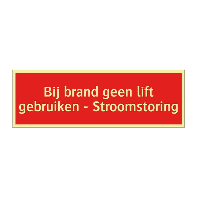 Bij brand geen lift gebruiken - Stroomstoring