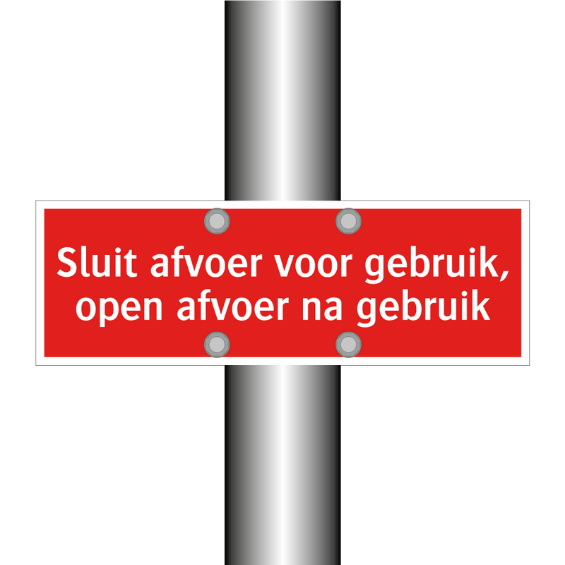 Sluit afvoer voor gebruik, open afvoer na gebruik