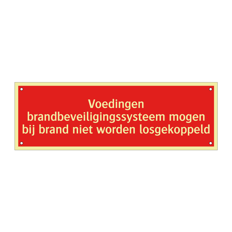 Voedingen brandbeveiligingssysteem mogen bij brand niet worden /.../