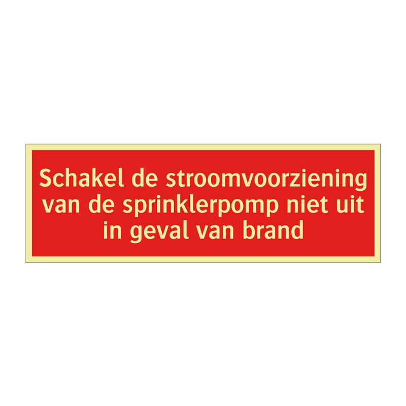 Schakel de stroomvoorziening van de sprinklerpomp niet uit in /.../