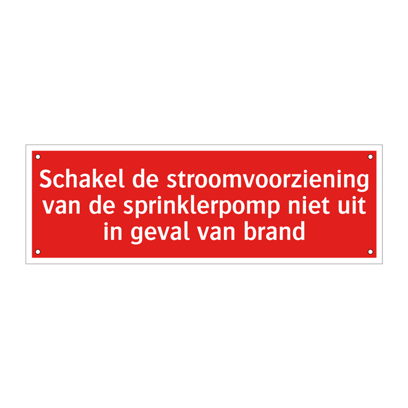 Schakel de stroomvoorziening van de sprinklerpomp niet uit in /.../