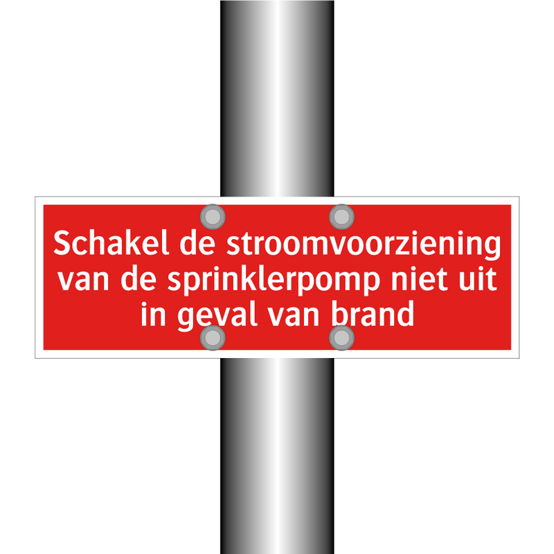 Schakel de stroomvoorziening van de sprinklerpomp niet uit in /.../