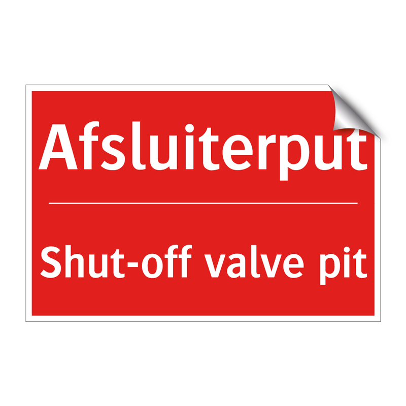 Afsluiterput - Shut-off valve pit