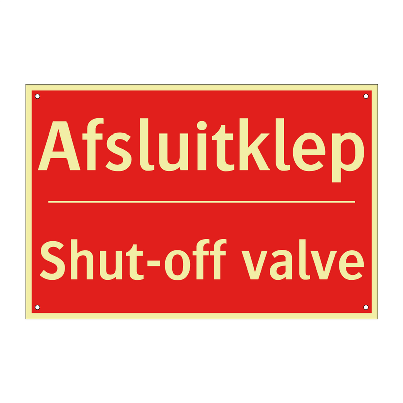 Afsluitklep - Shut-off valve