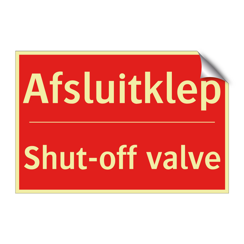 Afsluitklep - Shut-off valve