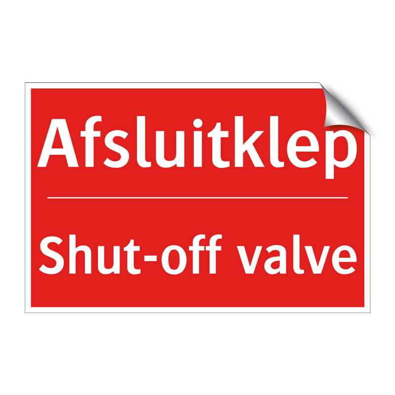 Afsluitklep - Shut-off valve