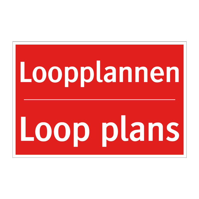 Loopplannen - Loop plans