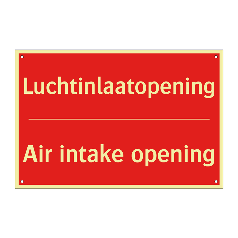 Luchtinlaatopening - Air intake opening