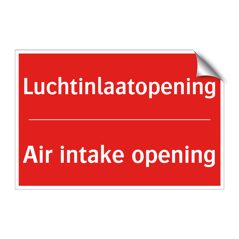 Luchtinlaatopening - Air intake opening