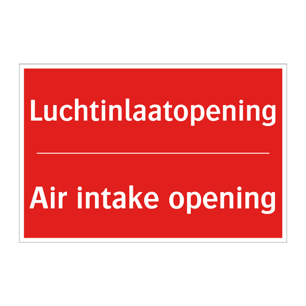 Luchtinlaatopening - Air intake opening