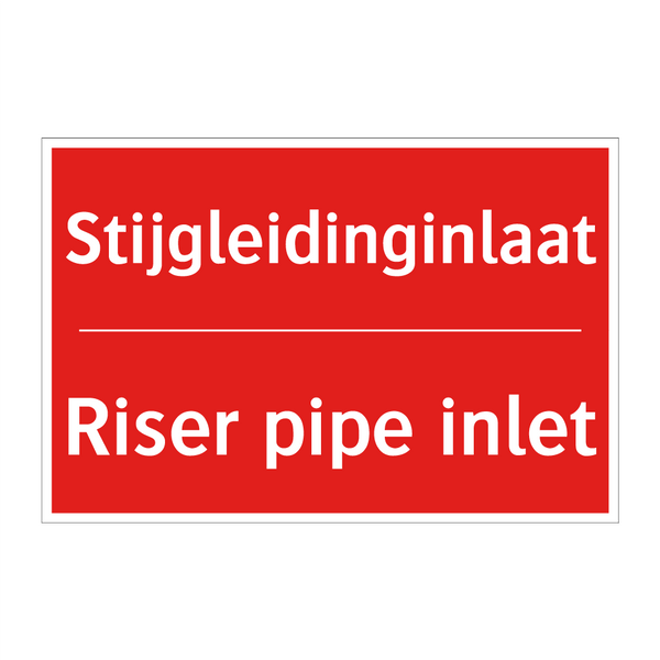 Stijgleidinginlaat - Riser pipe inlet