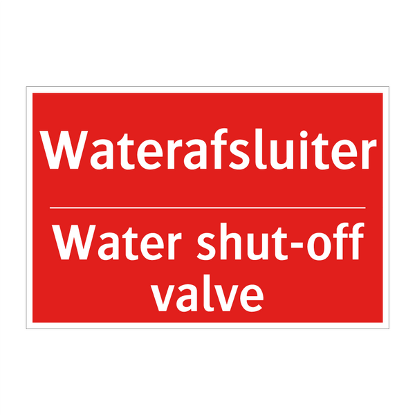 Waterafsluiter - Water shut-off valve