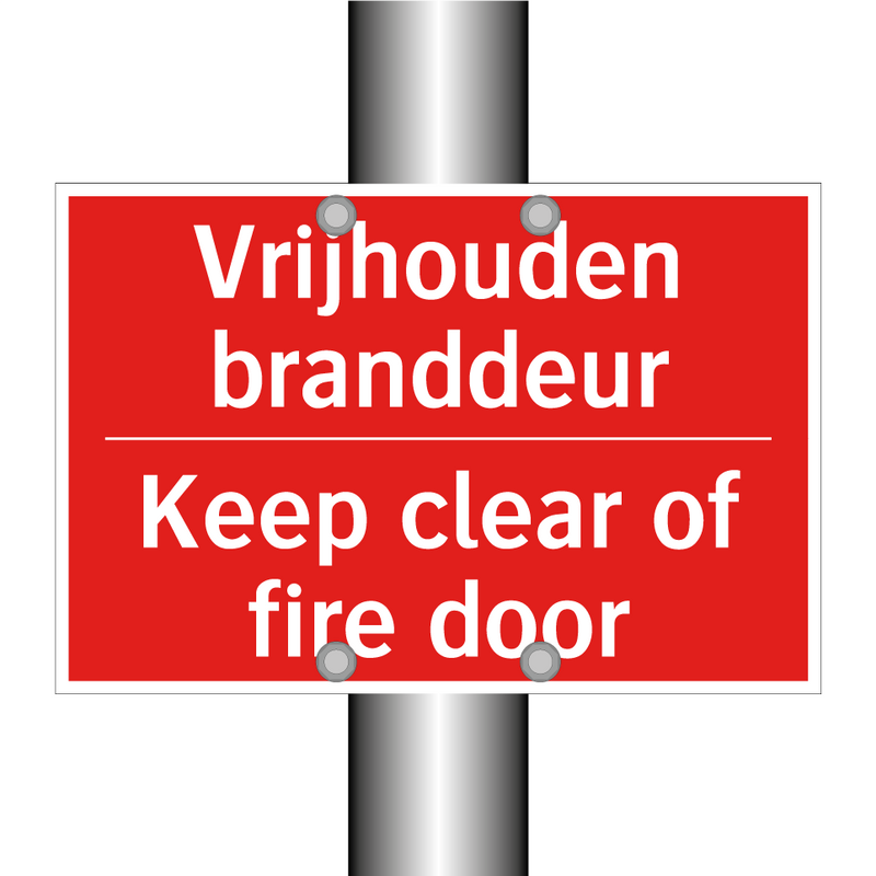 Vrijhouden branddeur - Keep clear of fire door