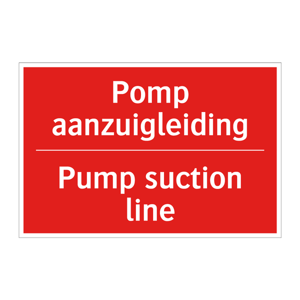 Pomp aanzuigleiding - Pump suction line