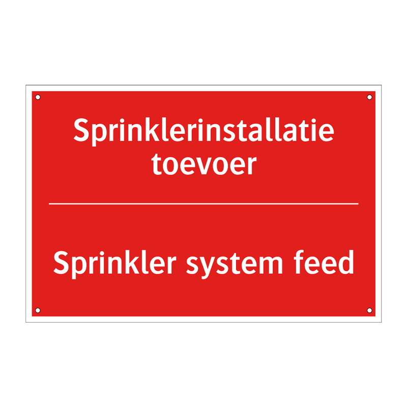 Sprinklerinstallatie toevoer - Sprinkler system feed