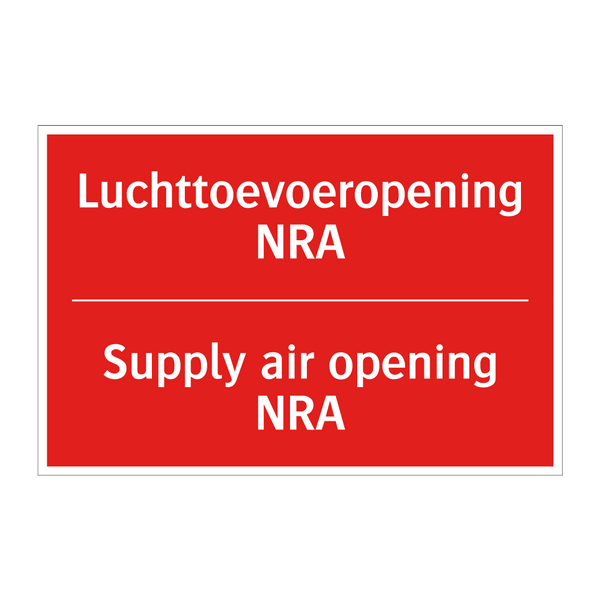 Luchttoevoeropening NRA - Supply air opening NRA