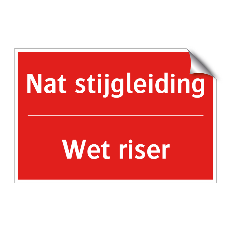 Nat stijgleiding - Wet riser