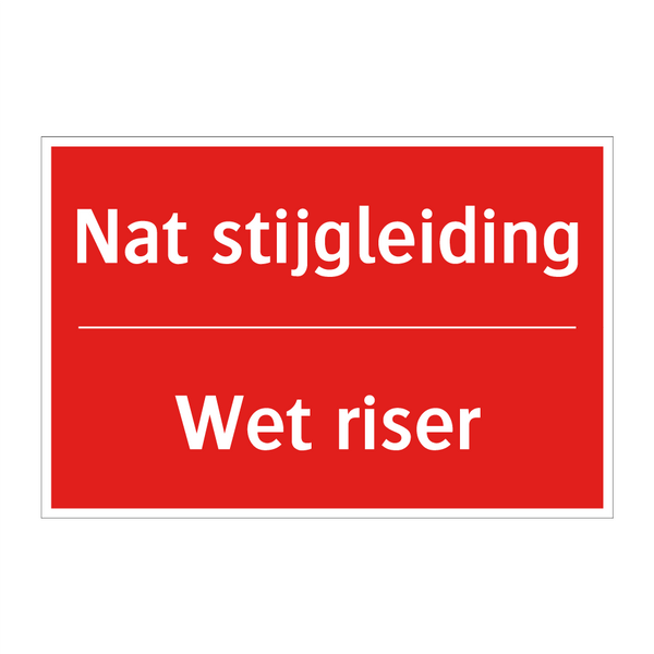 Nat stijgleiding - Wet riser