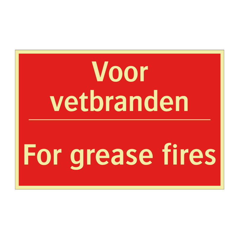 Voor vetbranden - For grease fires