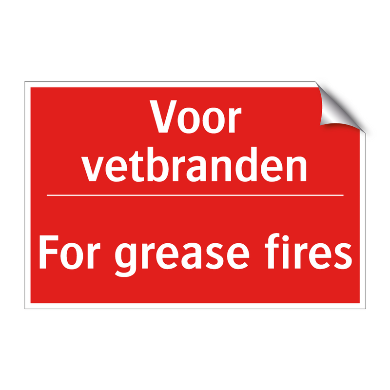 Voor vetbranden - For grease fires