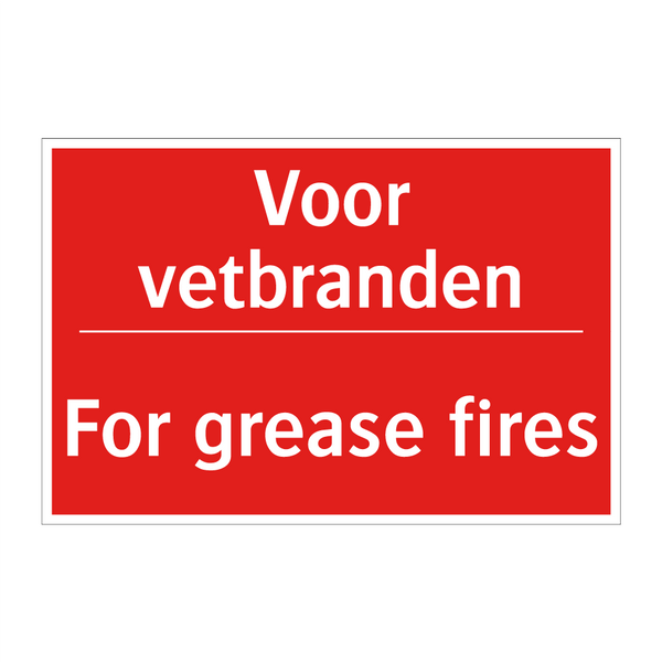 Voor vetbranden - For grease fires