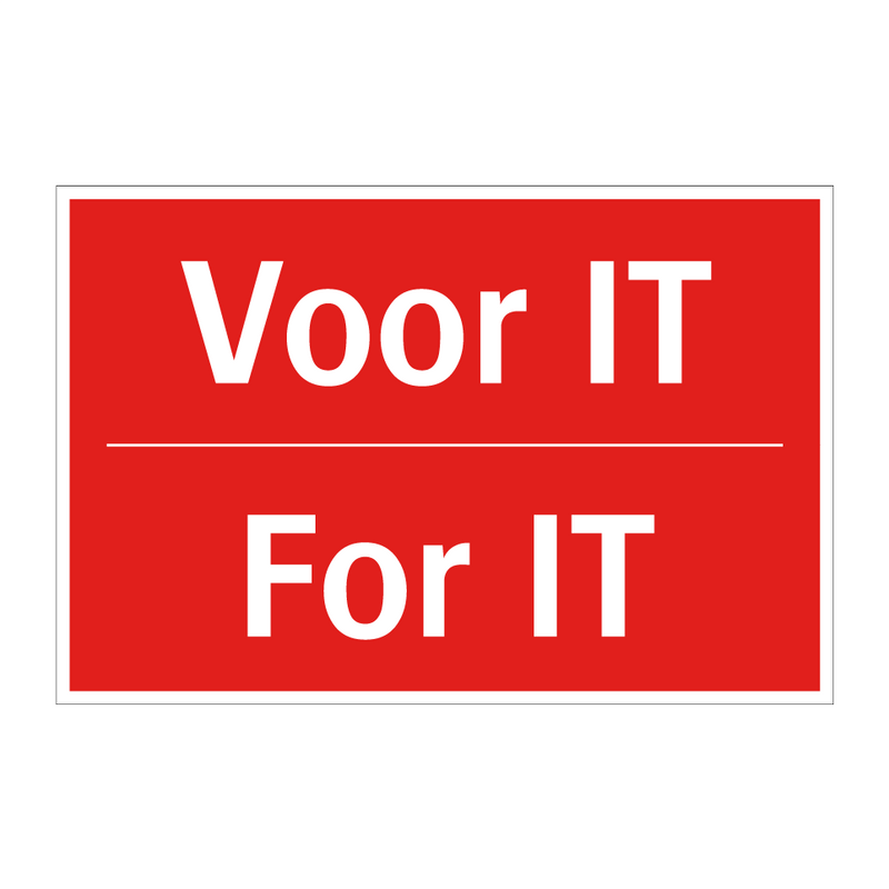 Voor IT - For IT