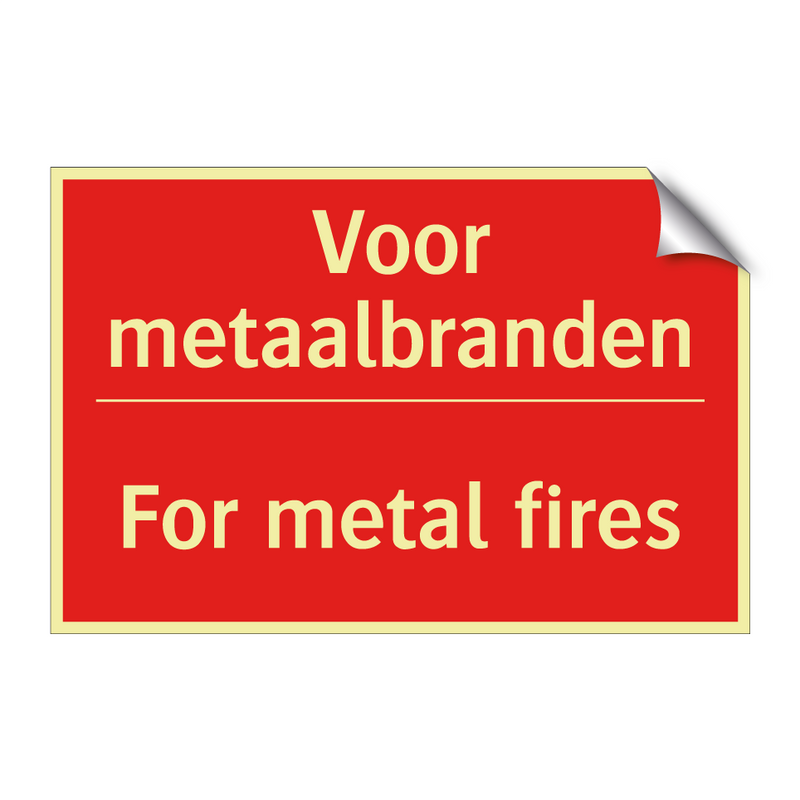 Voor metaalbranden - For metal fires