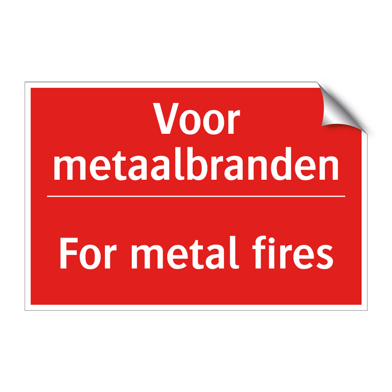 Voor metaalbranden - For metal fires