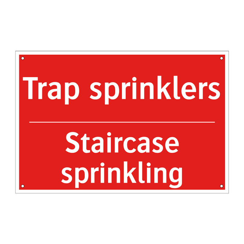 Trap sprinklers - Staircase sprinkling