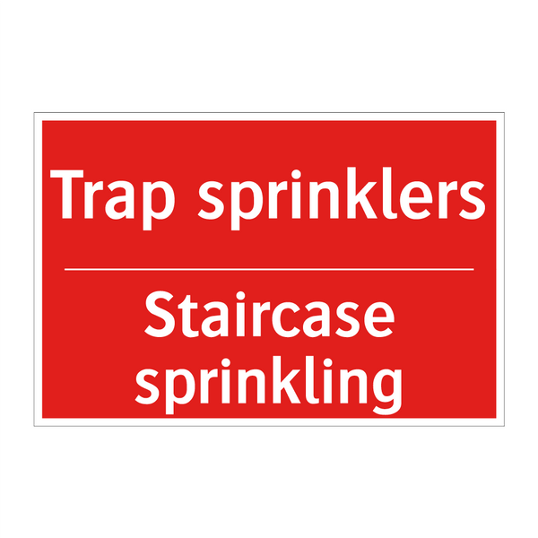 Trap sprinklers - Staircase sprinkling