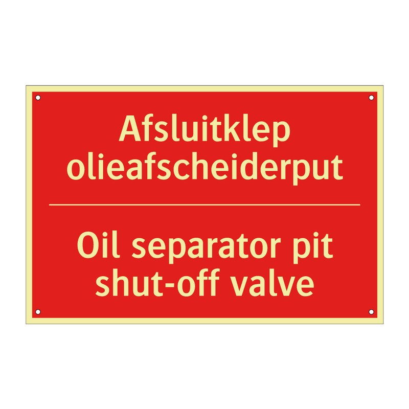 Afsluitklep olieafscheiderput - Oil separator pit shut-off valve